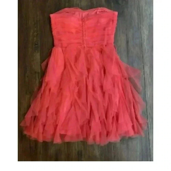 Teeze Me Ice Princess Short Strapless Dress Coral 1 - Picture 3 of 13